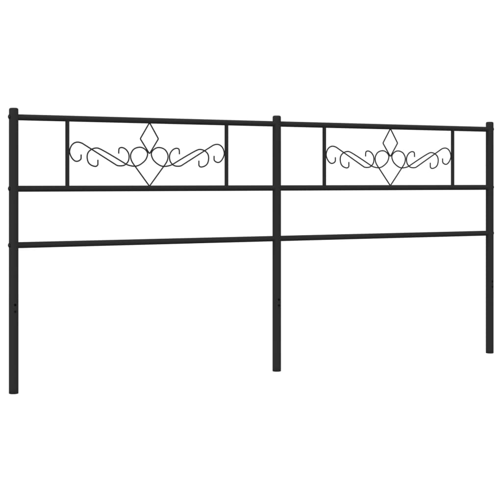 Metal Headboard Black 180 cm