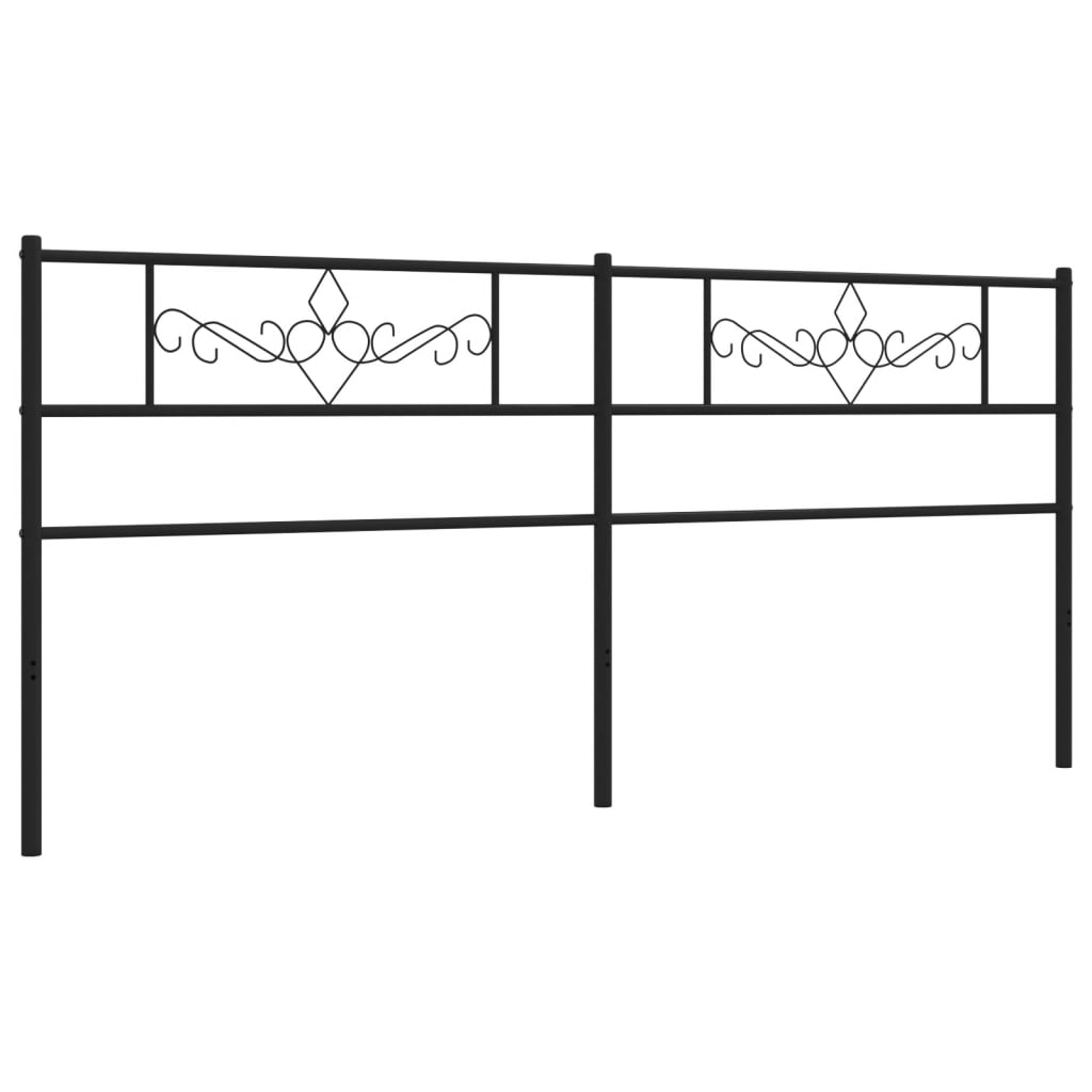Metal Headboard Black 180 cm
