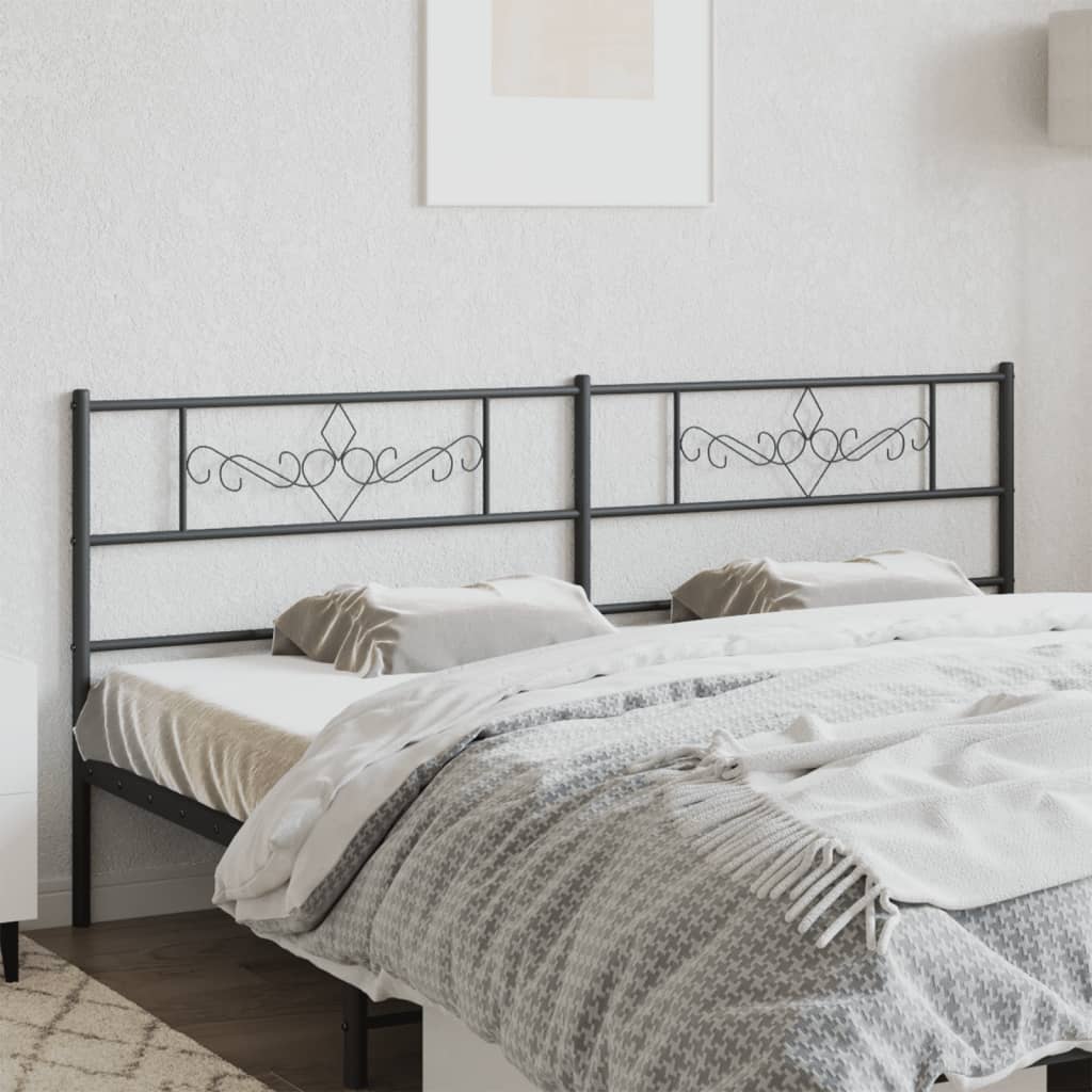 Metal Headboard Black 193 cm