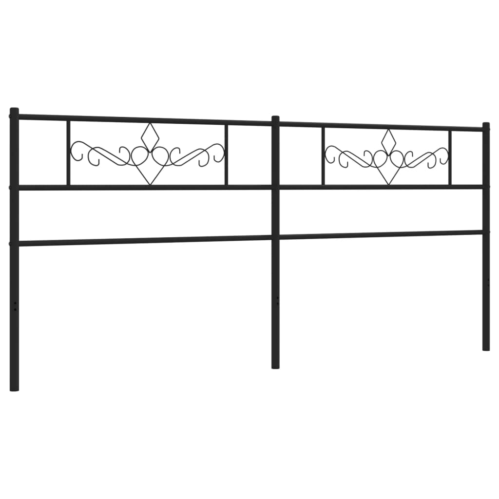 Metal Headboard Black 200 cm