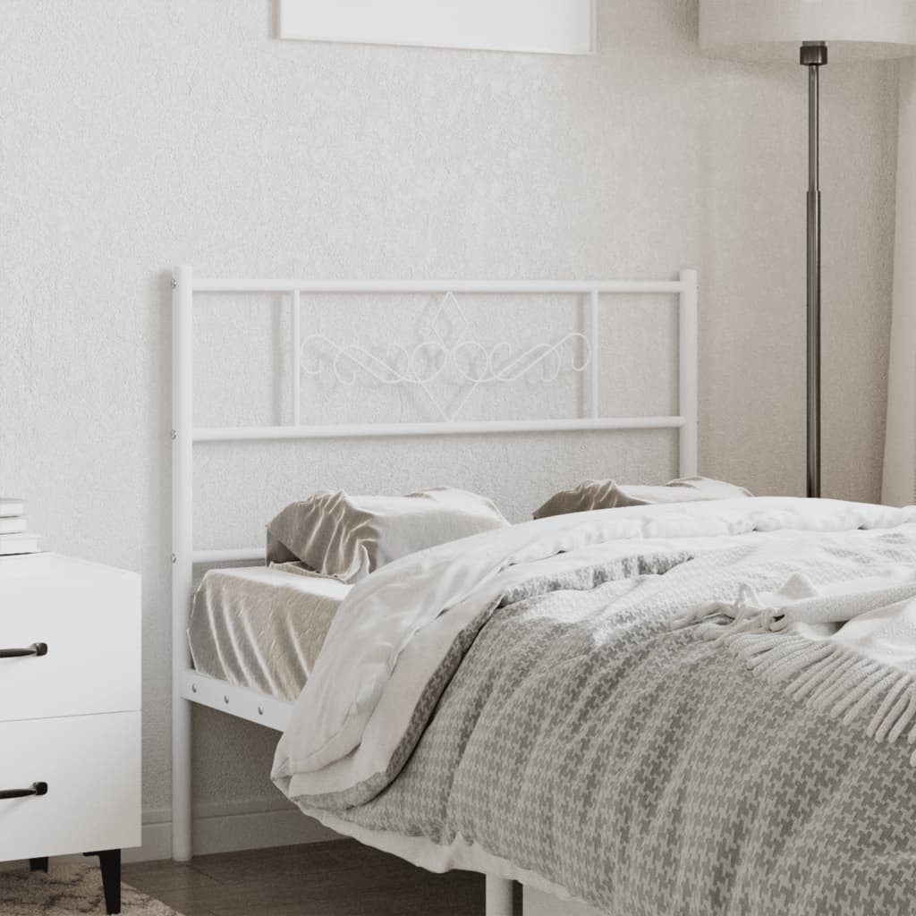 Metal Headboard White 75 cm