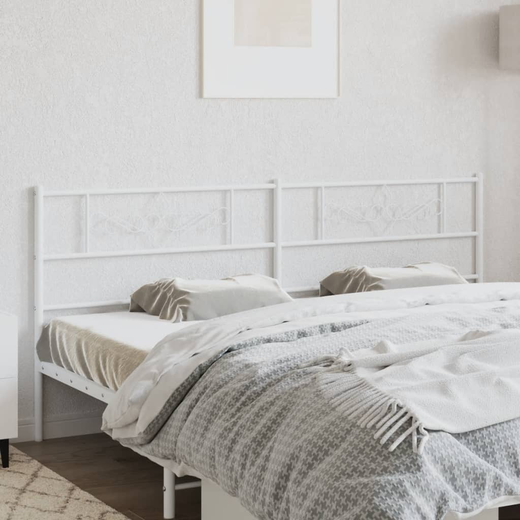 Metal Headboard White 193 cm