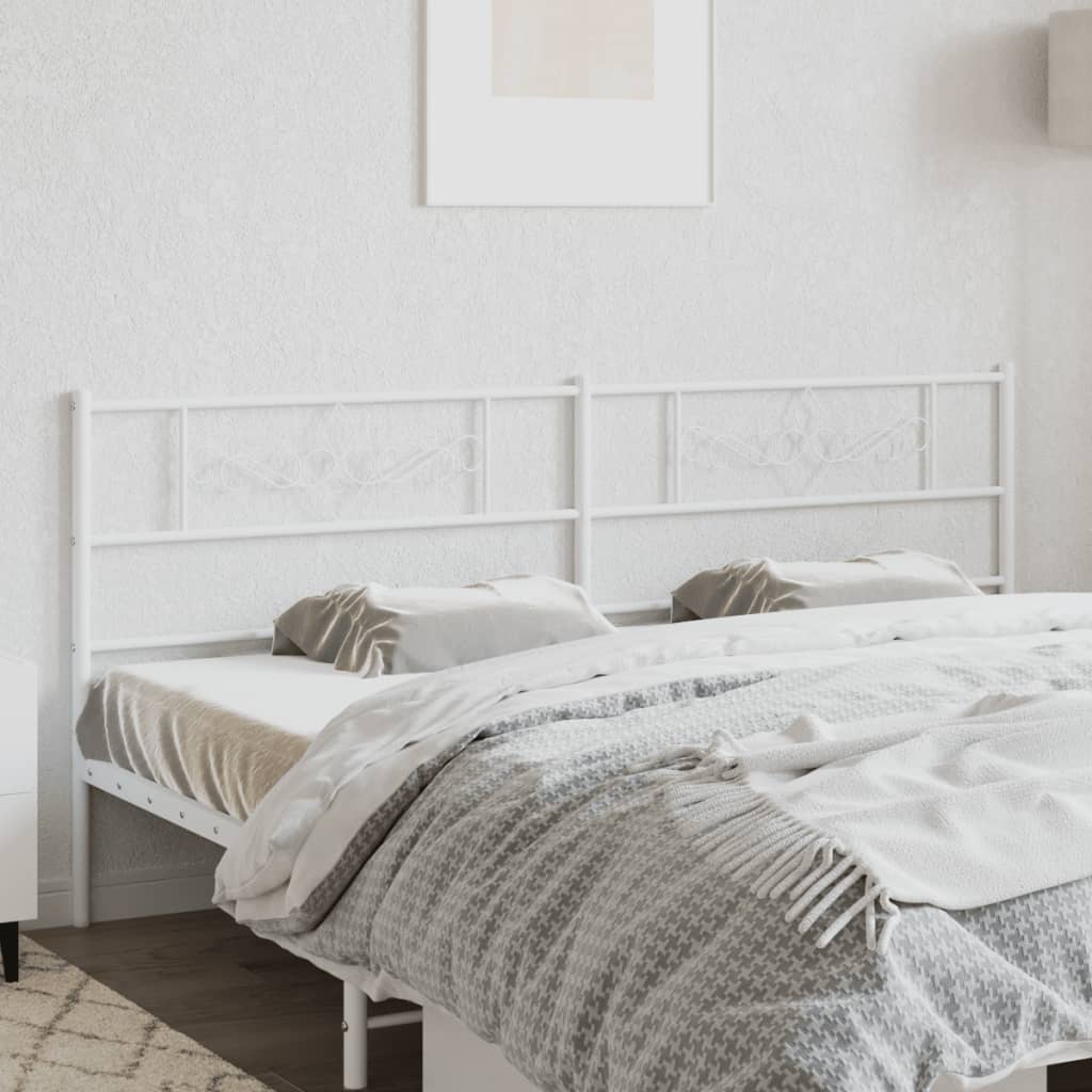 Metal Headboard White 200 cm