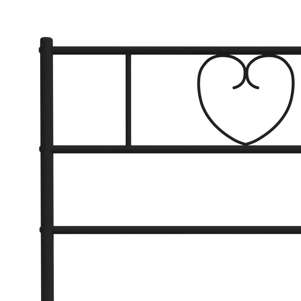 Metal Bed Frame without Mattress with Headboard Black 90x200cm