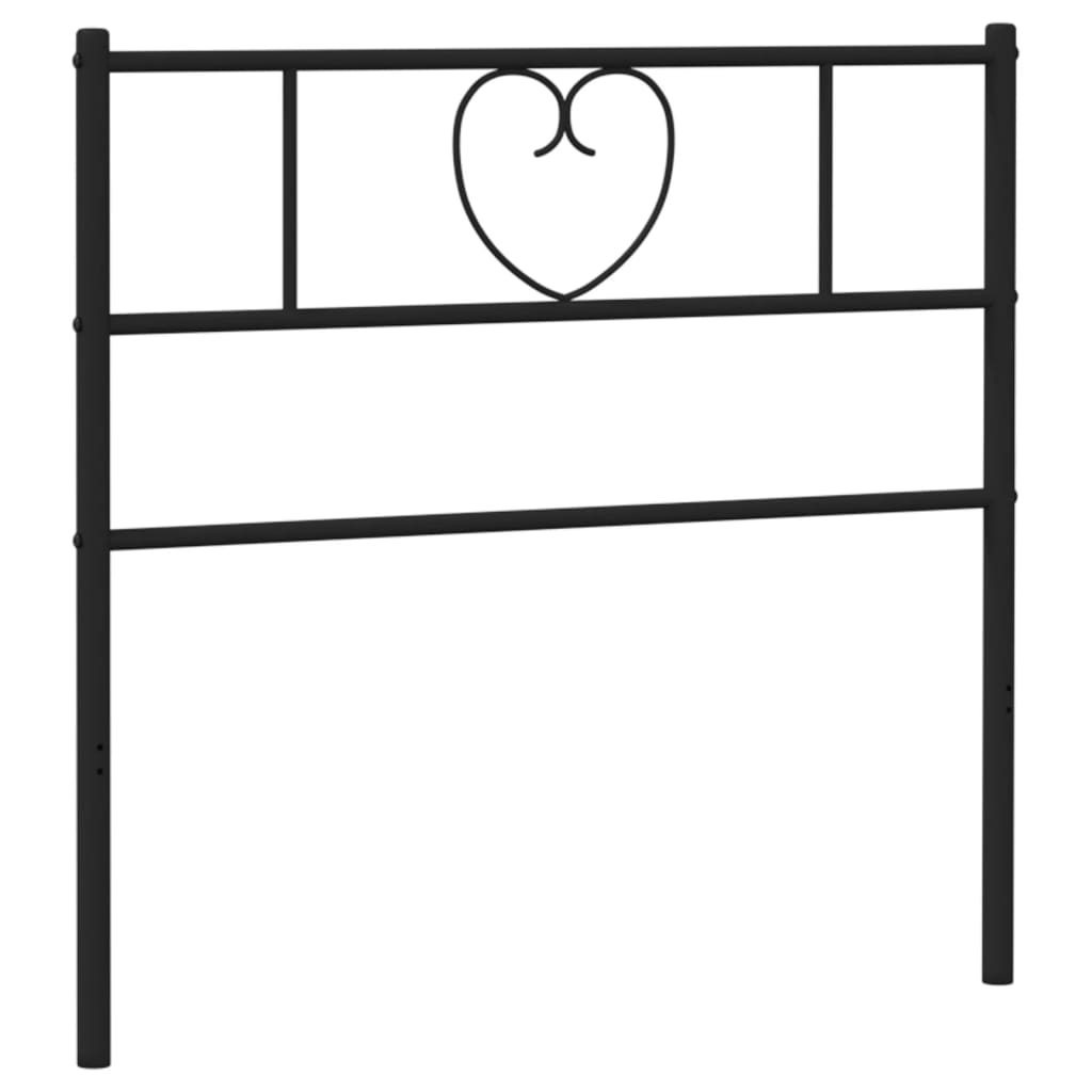 Metal Headboard Black 90 cm