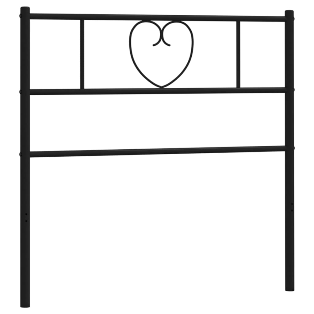 Metal Headboard Black 90 cm