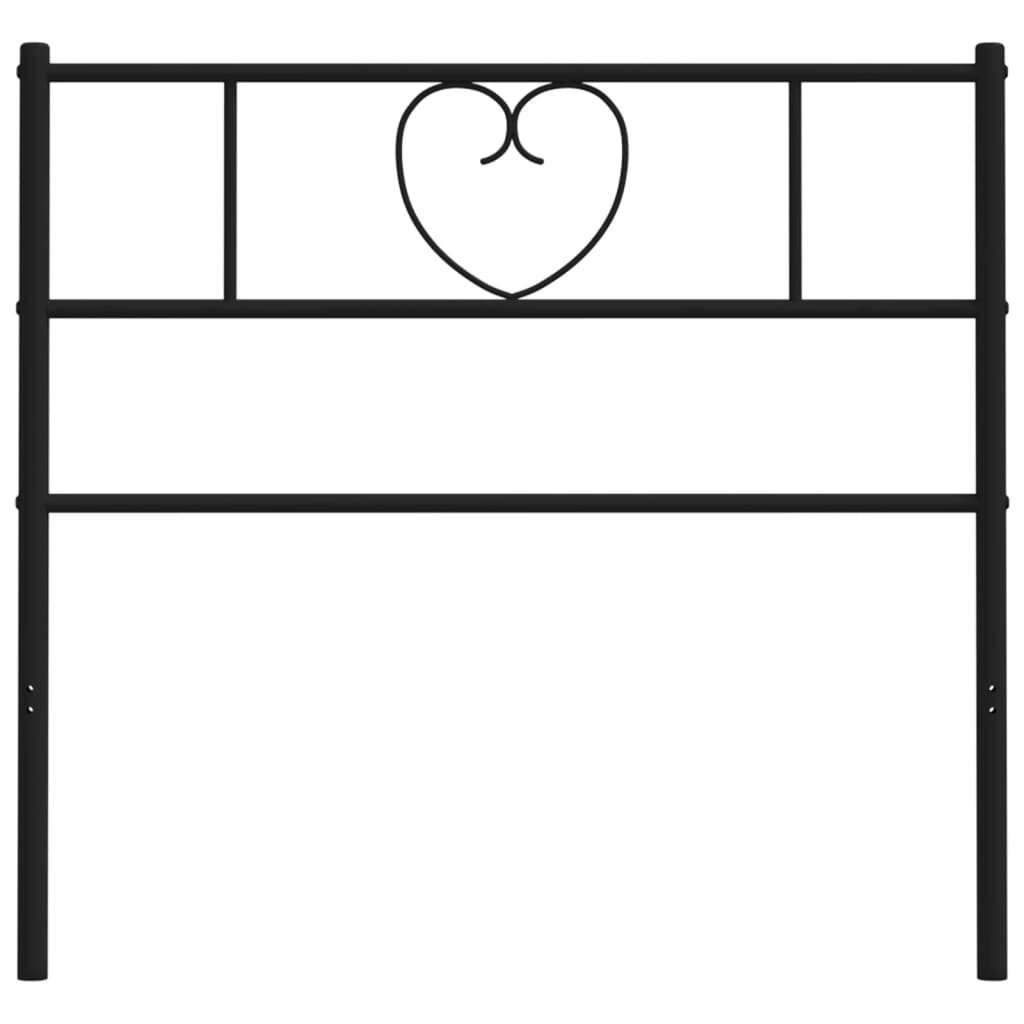 Metal Headboard Black 90 cm