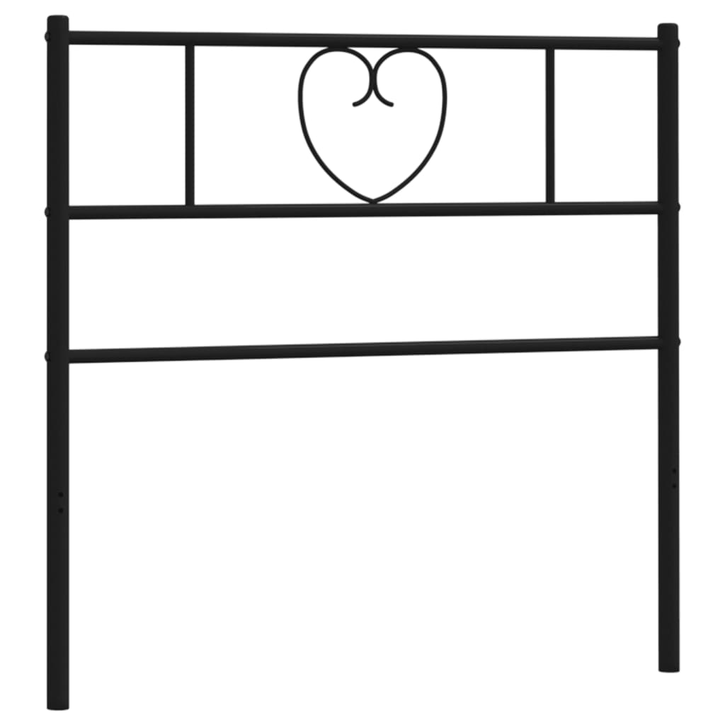 Metal Headboard Black 107 cm