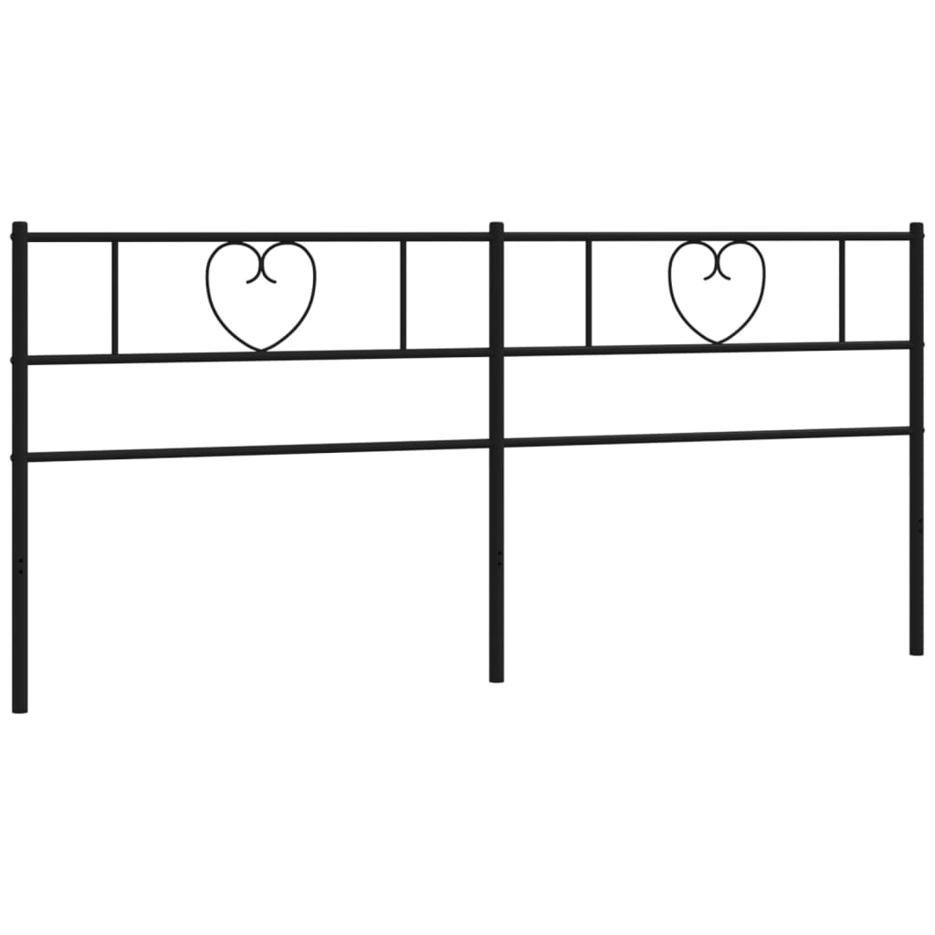 Metal Headboard Black 193 cm