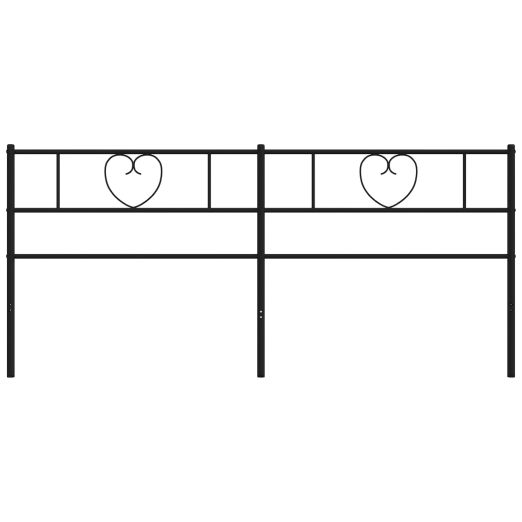 Metal Headboard Black 193 cm
