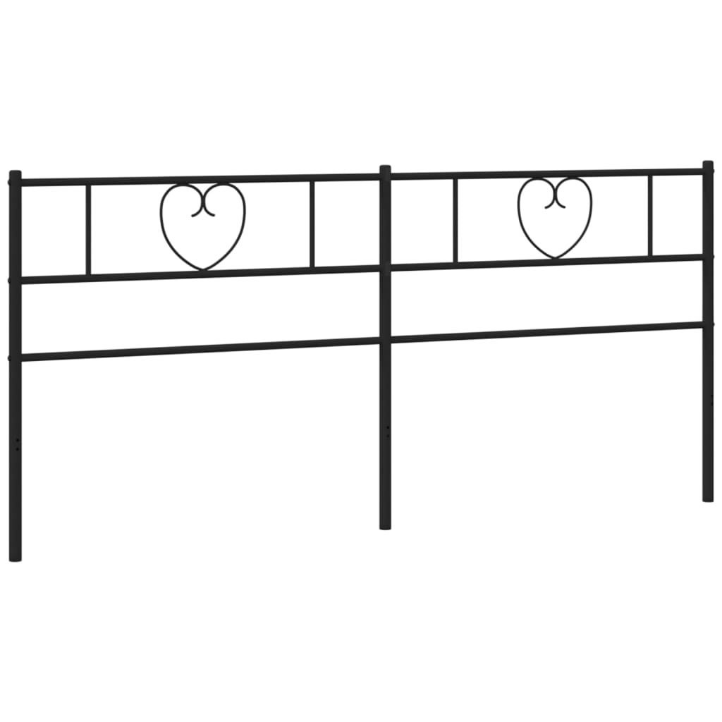 Metal Headboard Black 200 cm