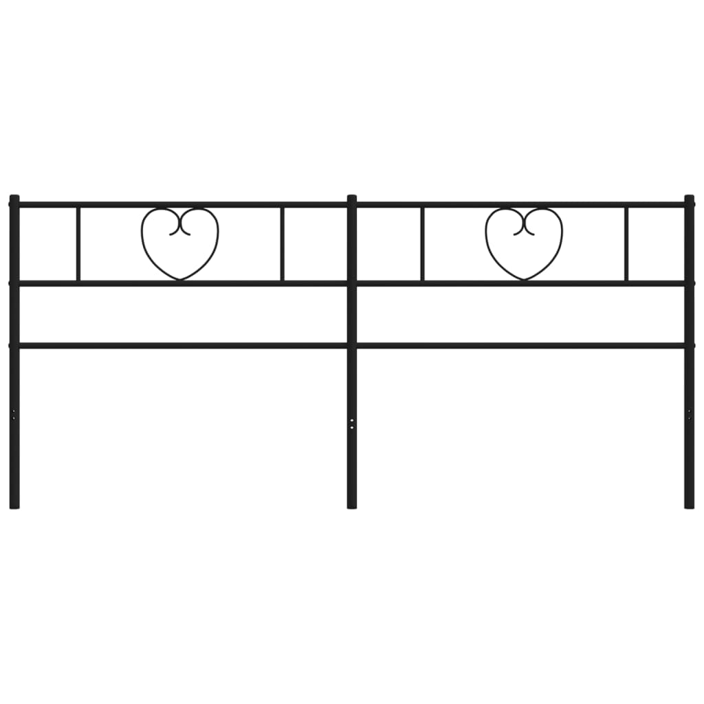 Metal Headboard Black 200 cm