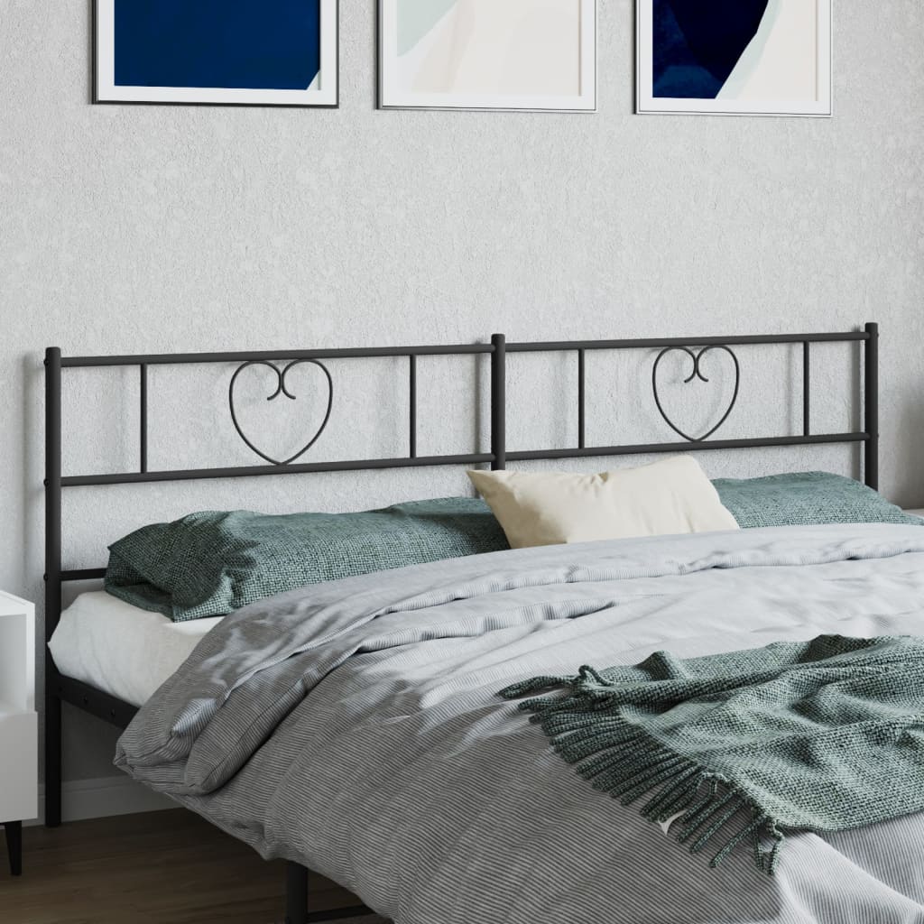 Metal Headboard Black 200 cm