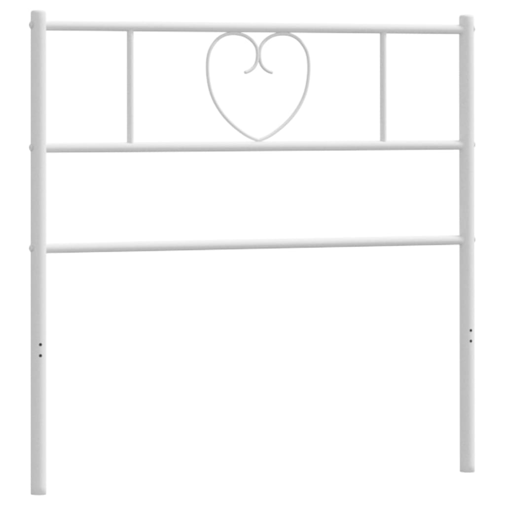 Metal Headboard White 90 cm