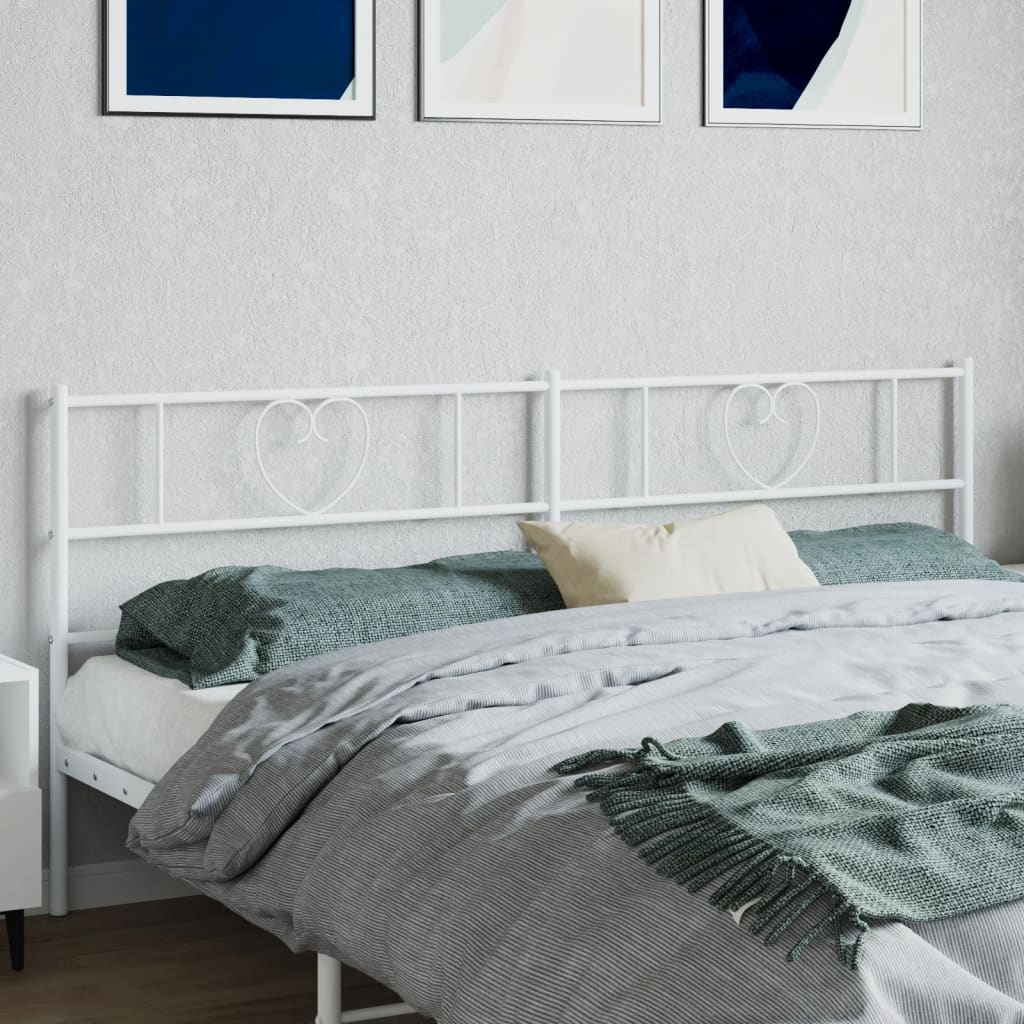 Metal Headboard White 193 cm