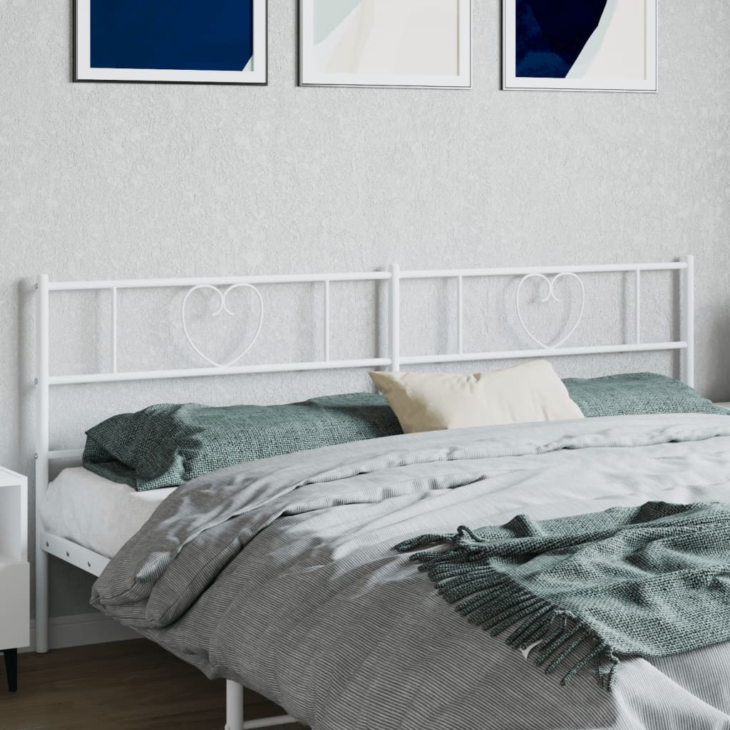 Metal Headboard White 200 cm