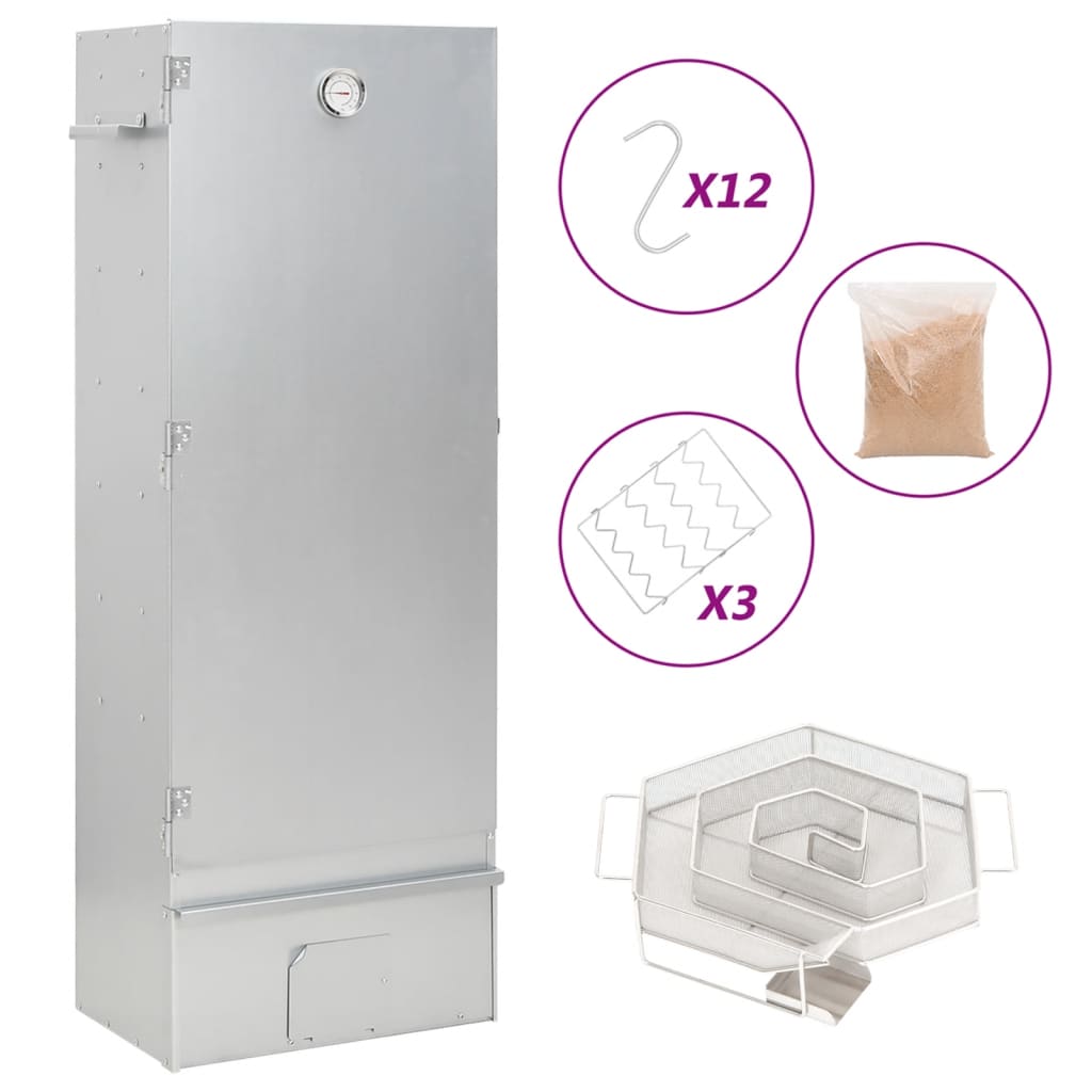 BBQ Oven Smoker with Cold Smoke Generator Galvanised Steel