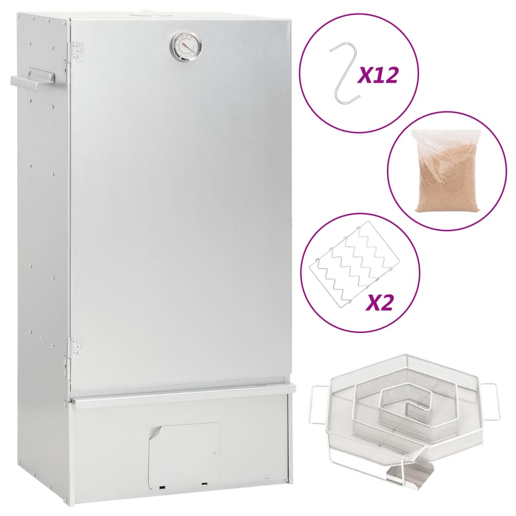 BBQ Oven Smoker with Cold Smoke Generator Galvanised Steel