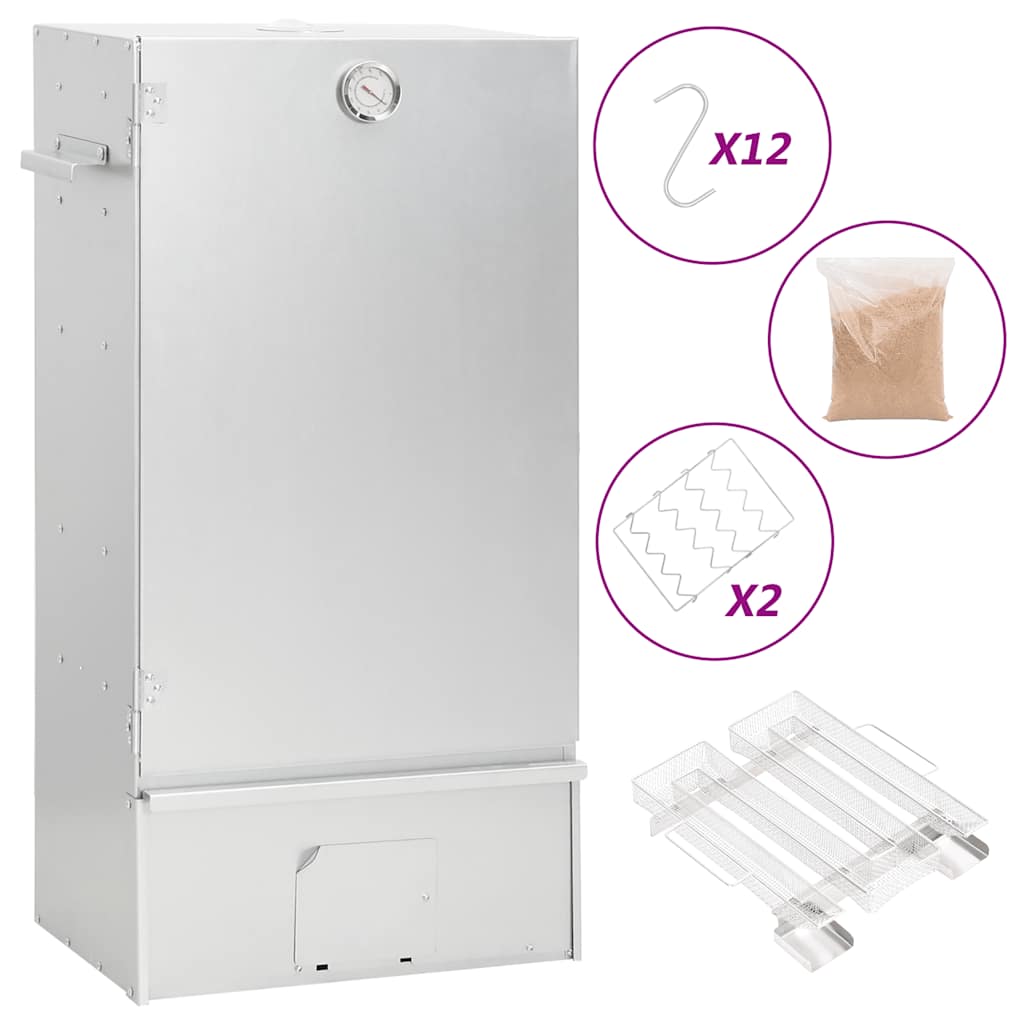 BBQ Oven Smoker with Cold Smoke Generator Galvanised Steel