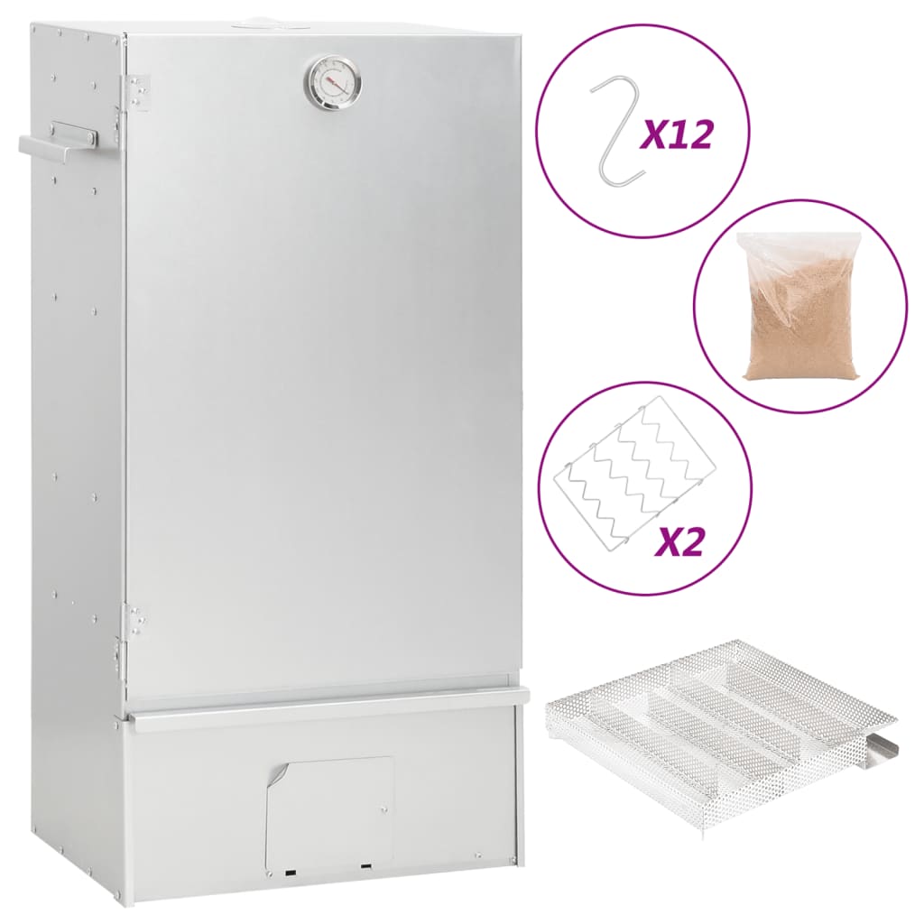 BBQ Oven Smoker with Cold Smoke Generator Galvanised Steel