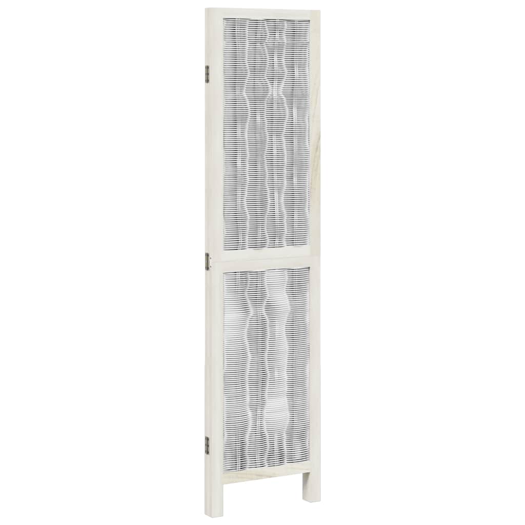 Room Divider 3 Panels White Solid Wood Paulownia
