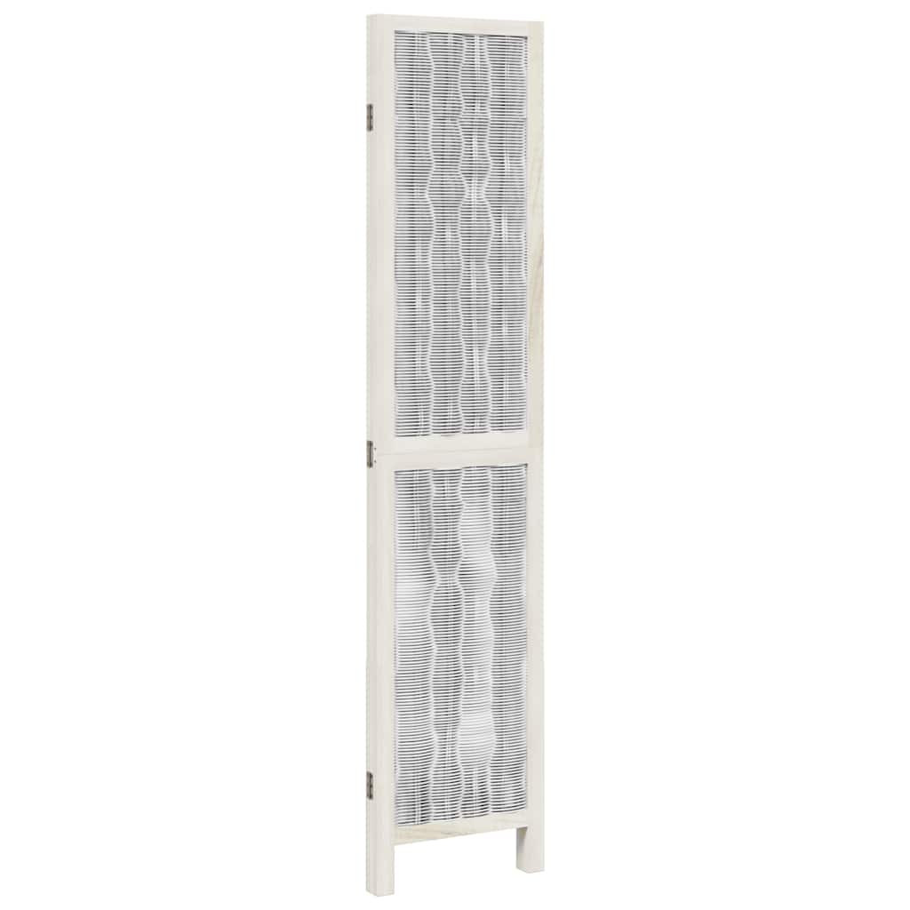 Room Divider 3 Panels White Solid Wood Paulownia