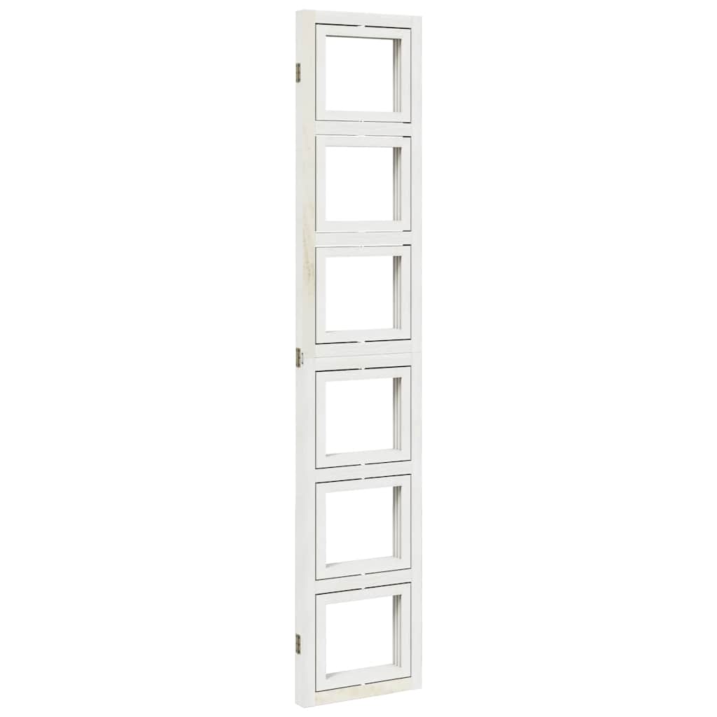 Room Divider 3 Panels White Solid Wood Paulownia