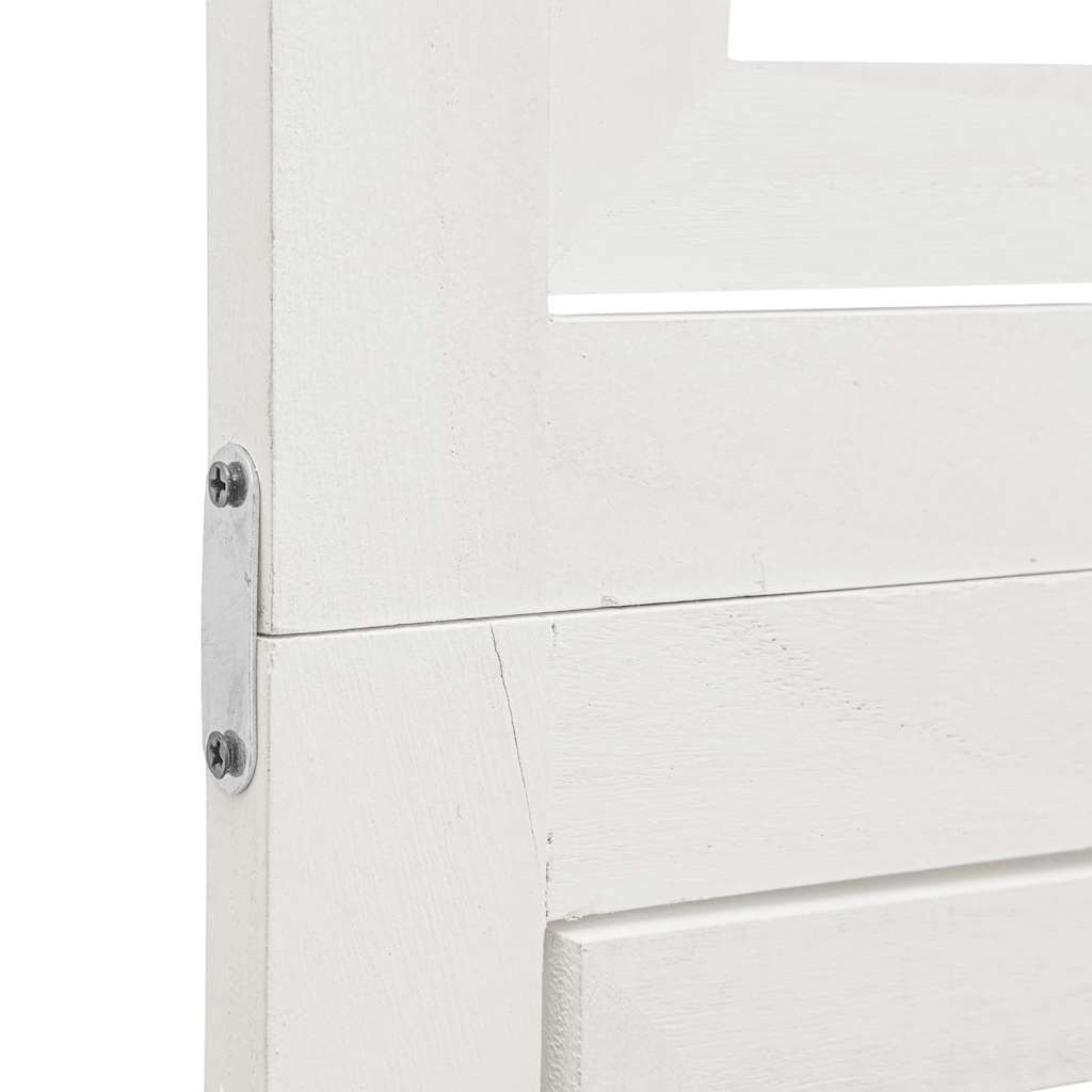 Room Divider 6 Panels White Solid Wood Paulownia