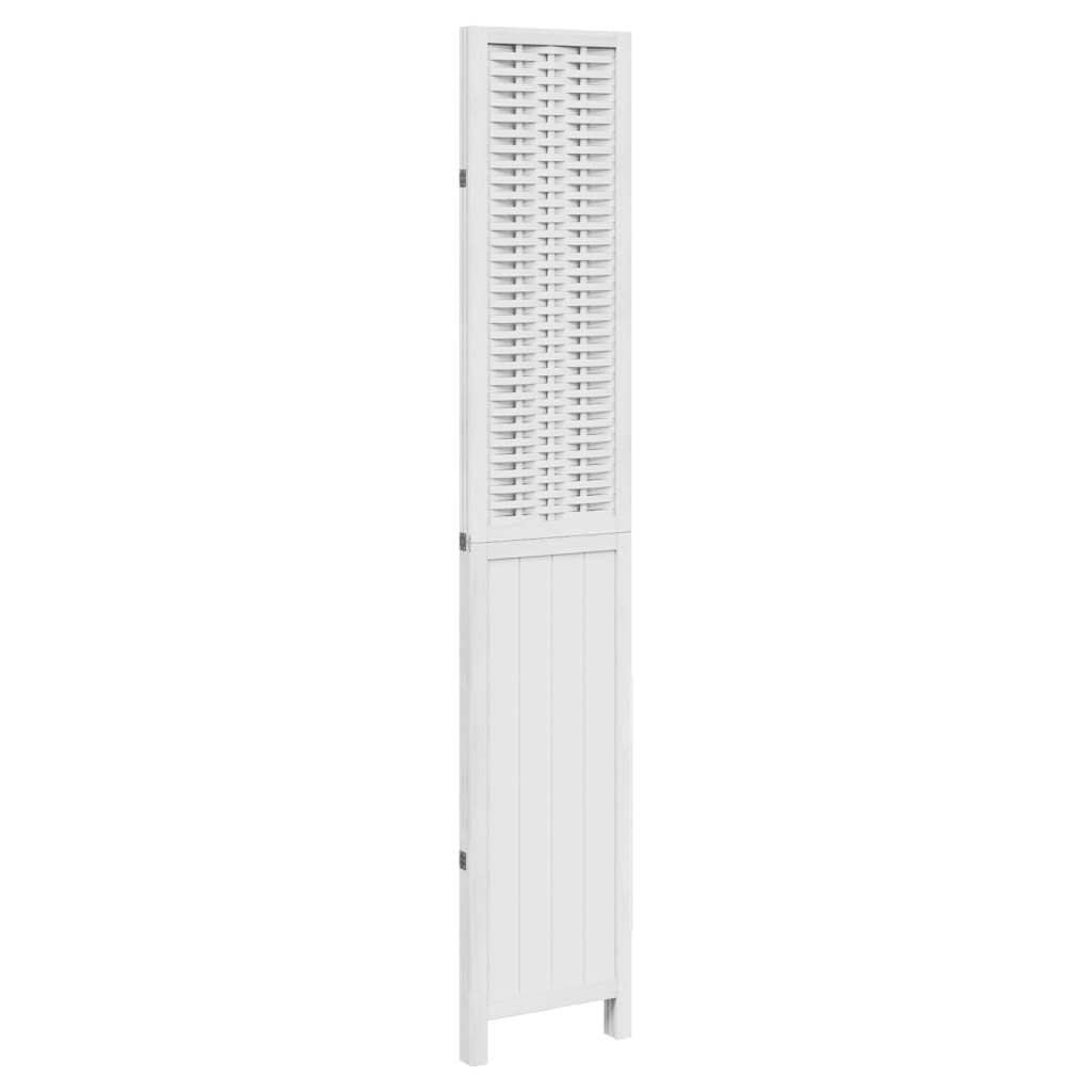 Room Divider 3 Panels White Solid Wood Paulownia