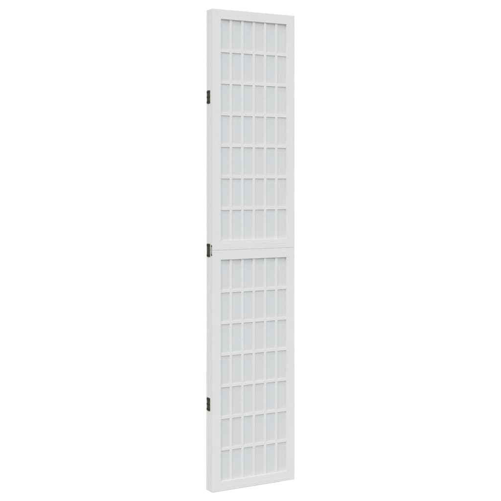Room Divider 3 Panels White Solid Wood Paulownia