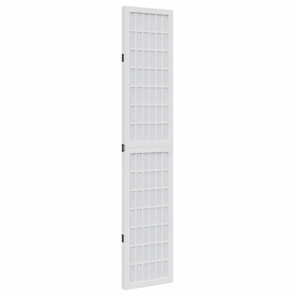 Room Divider 3 Panels White Solid Wood Paulownia