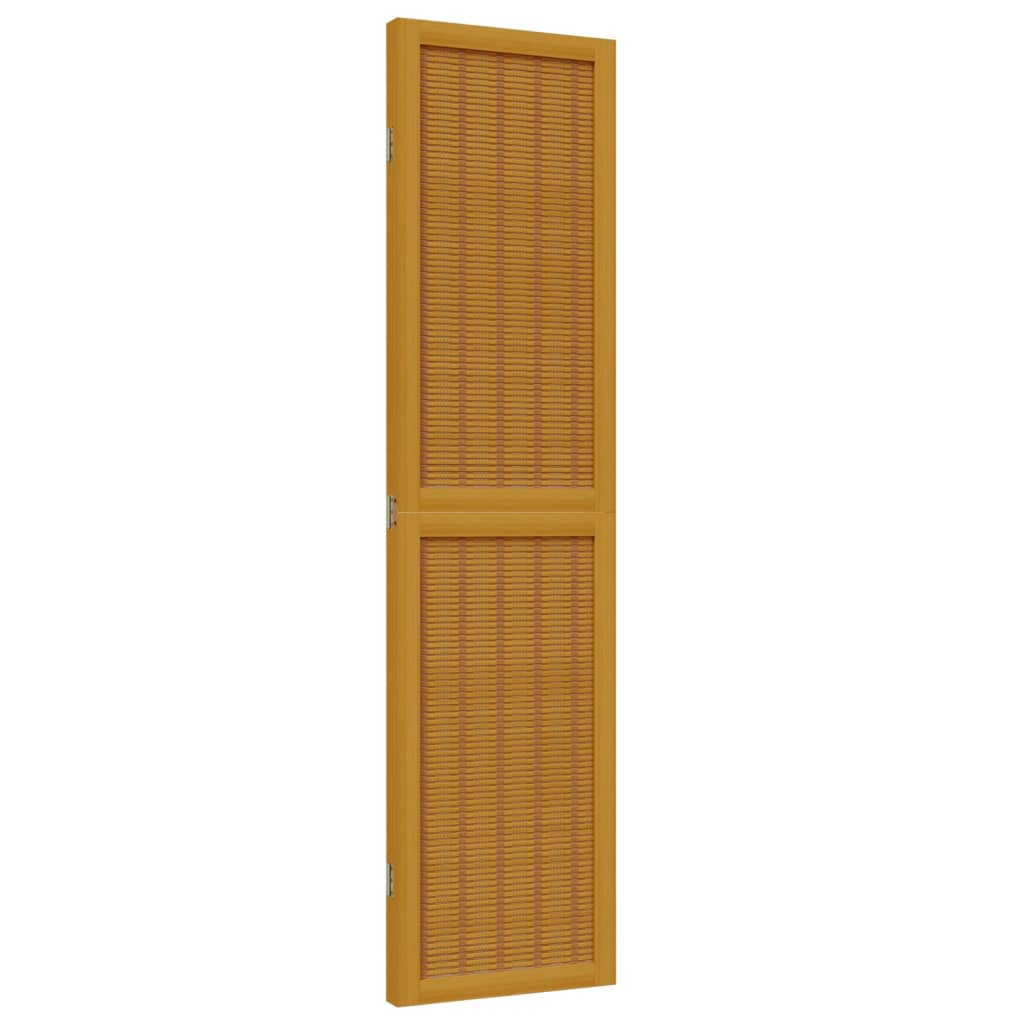 Room Divider 3 Panels Brown Solid Wood Paulownia
