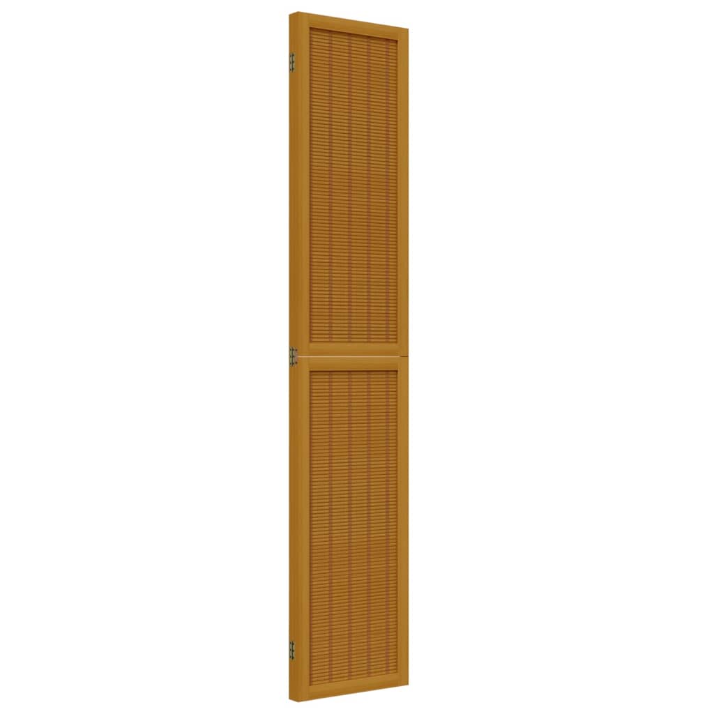Room Divider 3 Panels Brown Solid Wood Paulownia