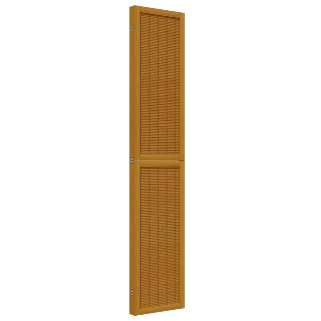 Room Divider 4 Panels Brown Solid Wood Paulownia