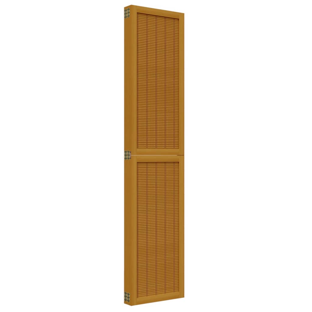 Room Divider 5 Panels Brown Solid Wood Paulownia
