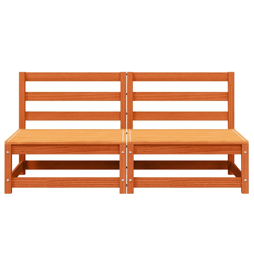 Garden Sofas Armless 2 pcs Wax Brown 70x70x67 cm Solid Wood Pine