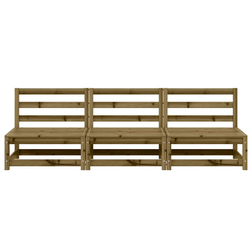 Garden Sofas Armless 3 pcs 70x70x67 cm Impregnated Wood Pine
