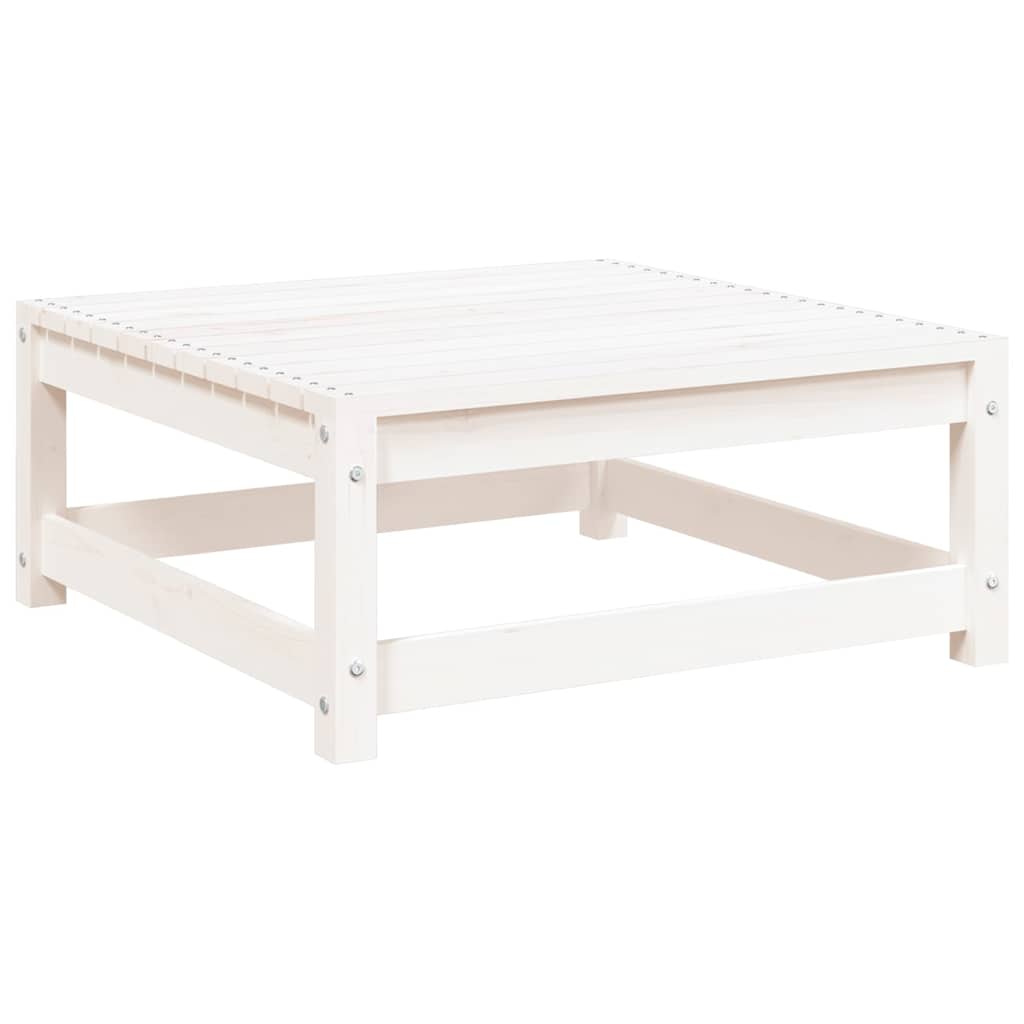 Garden Footstool White 70x70x30 cm Solid Wood Pine