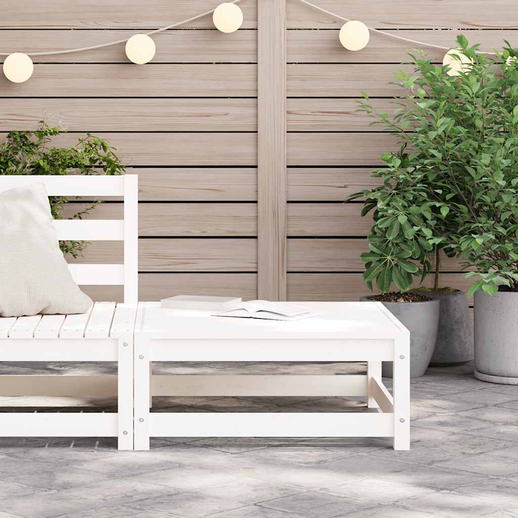 Garden Footstool White 70x70x30 cm Solid Wood Pine