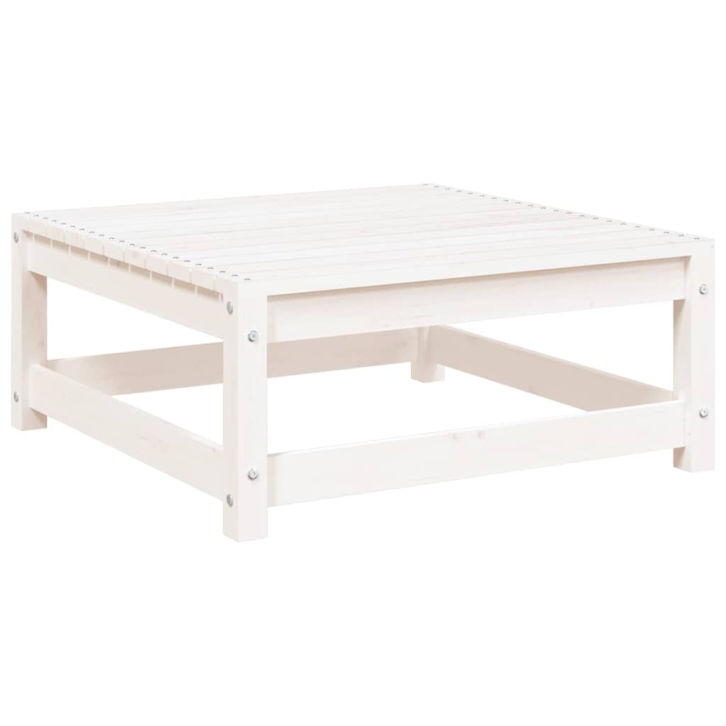 Garden Footstool White 70x70x30 cm Solid Wood Pine