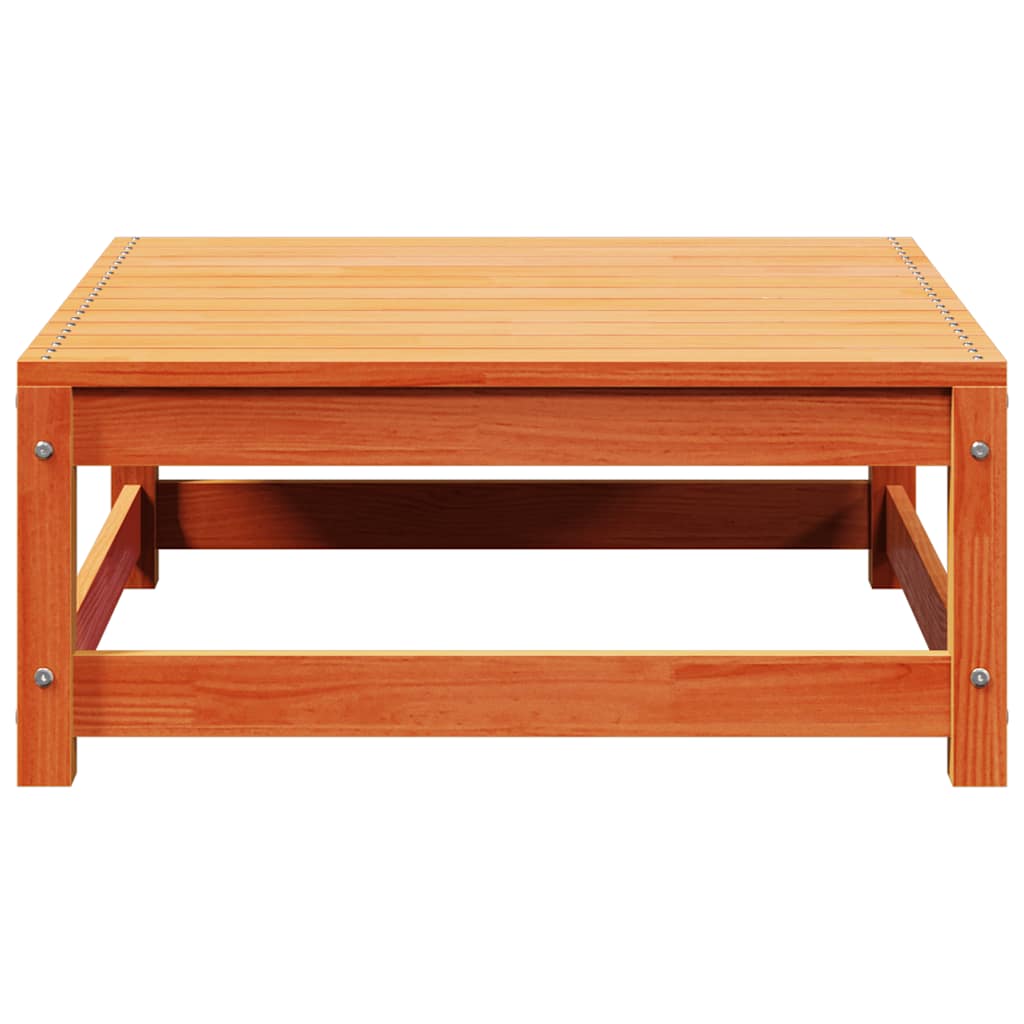 Garden Footstool Wax Brown 70x70x30 cm Solid Wood Pine