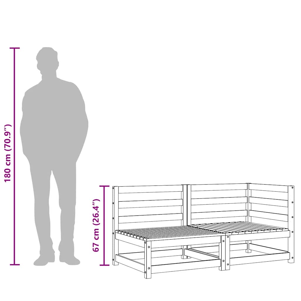 Garden Sofa 2-Seater Impregnated Wood Pine