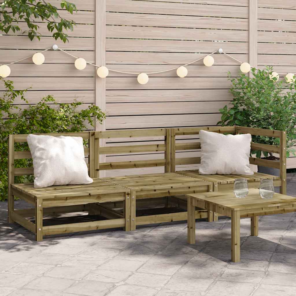 Garden Sofa 3-Seater Impregnated Wood Pine