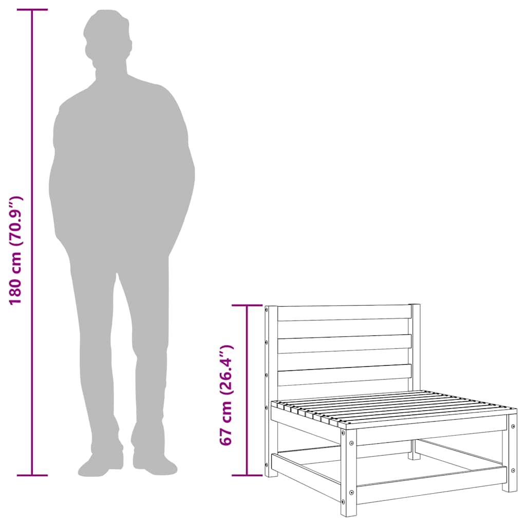 Garden Sofa Armless with Footstool Impregnated Wood Pine