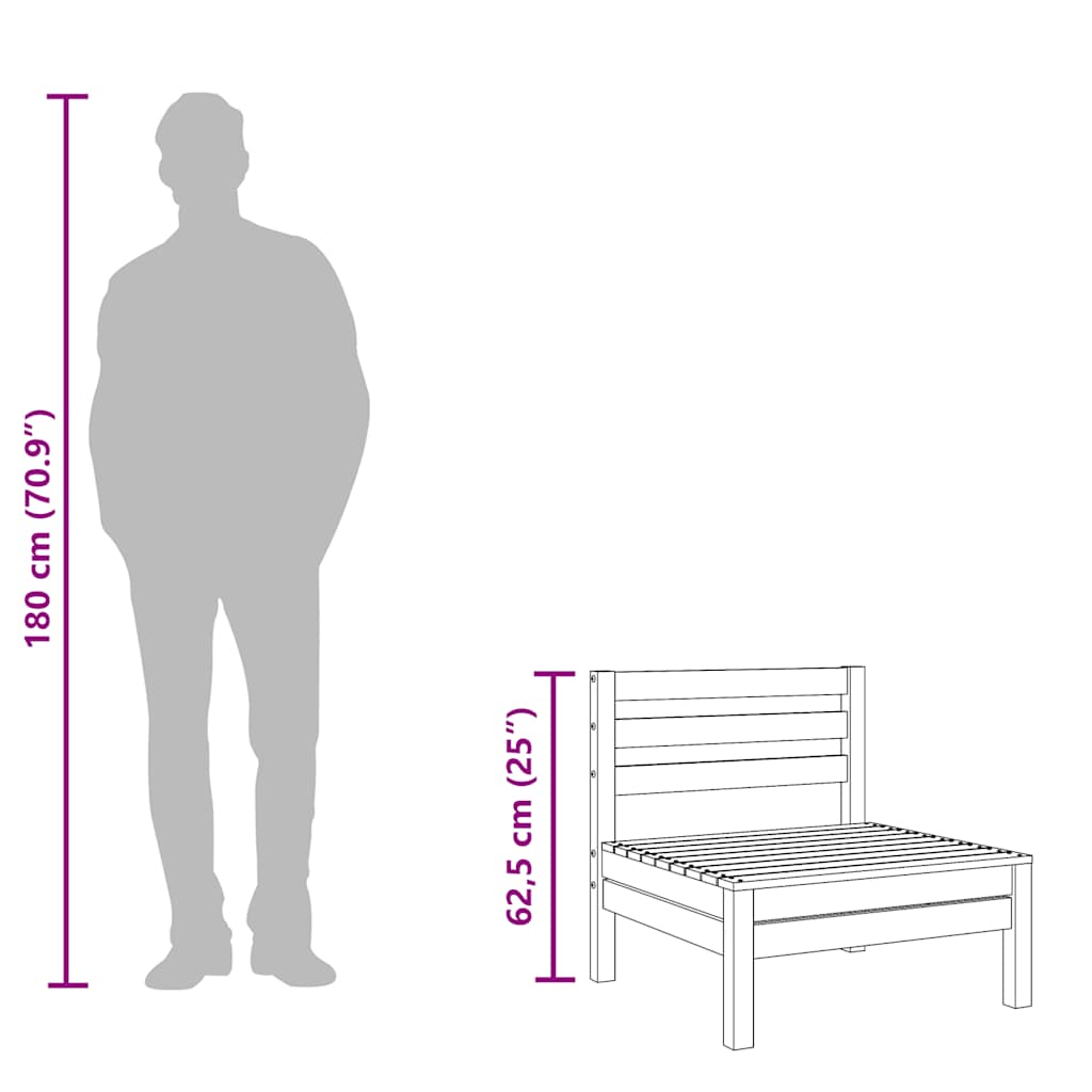 Garden Sofas Armless 4 pcs Solid Wood Douglas