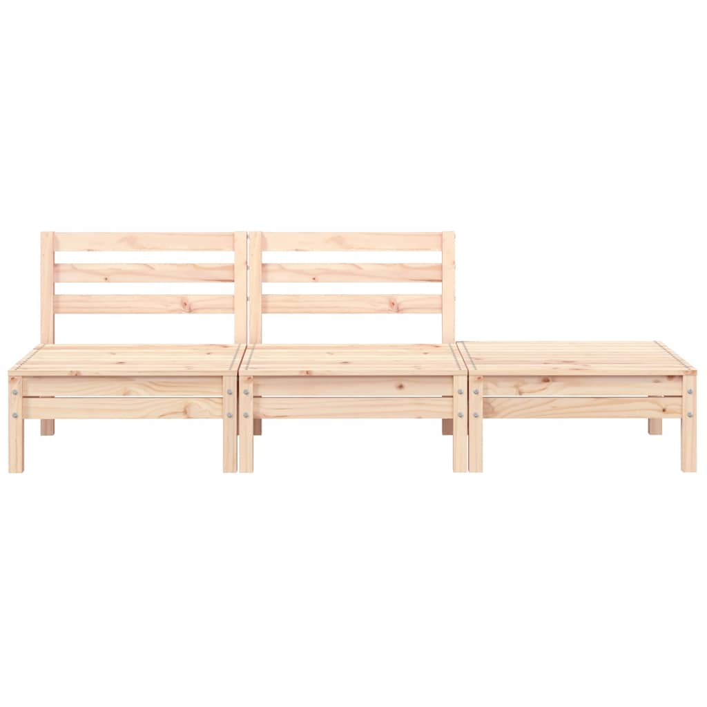Garden Sofa 3-Seater Solid Wood Pine
