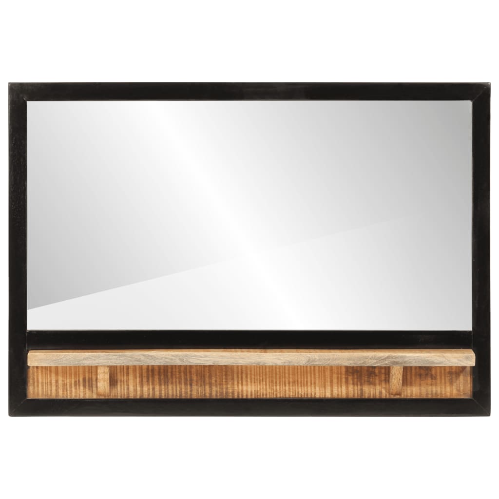 Mirror With Shelf 80X8X55 Cm Glass And Solid Wood Mango