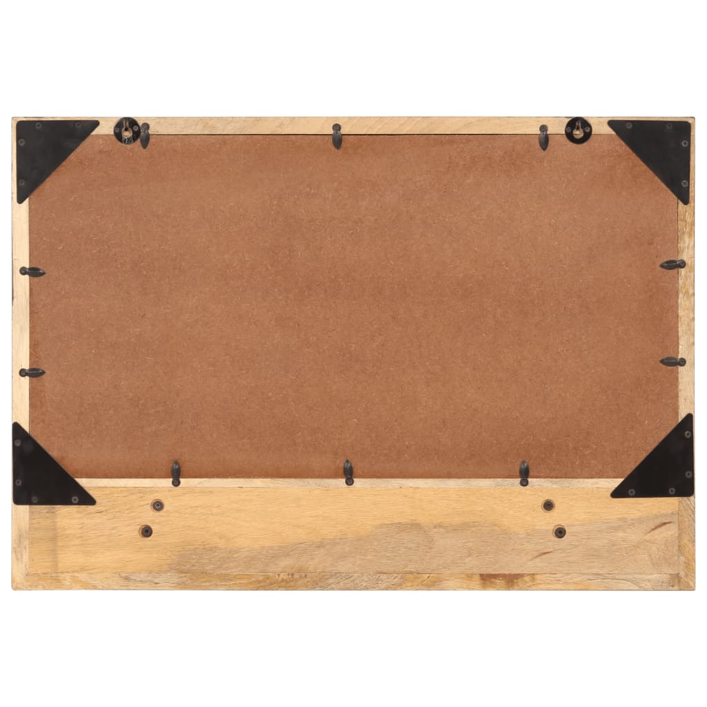 Mirror With Shelf 80X8X55 Cm Glass And Solid Wood Mango