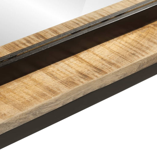 Mirror With Shelf 80X8X55 Cm Glass And Solid Wood Mango