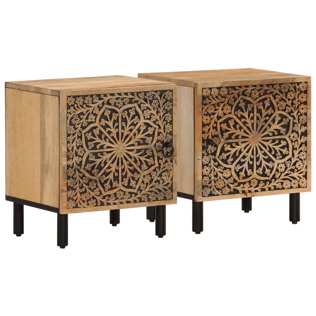 Bedside Cabinets 2 pcs 40x33x46 cm Solid Wood Mango
